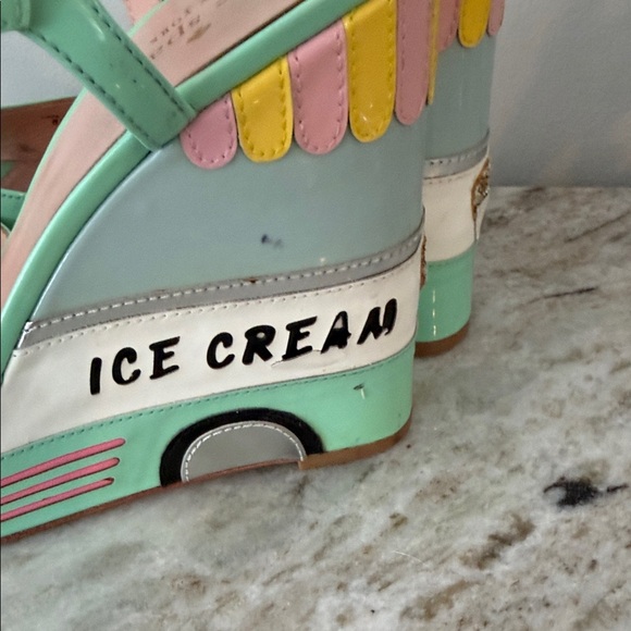 Kate Spade Pastel Wedge Sandals with Ice Cream Design size 6.5 - Picture 3 of 8